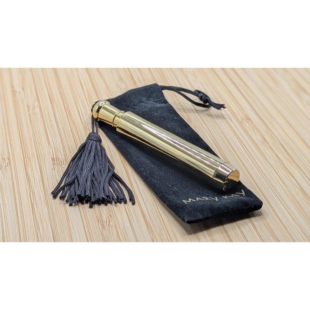 Vintage Mary Kay Gold Tone Perfume Atomizer Travel Spray Bottle Black Tassel